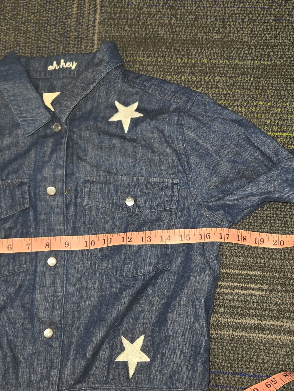 Marine Layer Embroidered Cropped Jacket in Indigo Stars Blue White-Size Small - Picture 14 of 15